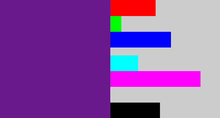 Hex color #69198c - purple