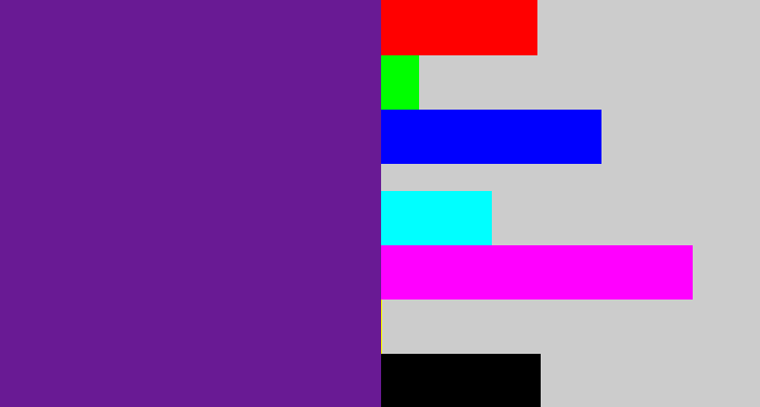 Hex color #691a94 - purple