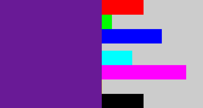 Hex color #691a96 - purple