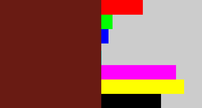 Hex color #691b13 - reddy brown