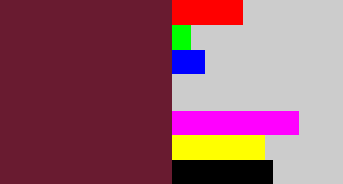 Hex color #691b30 - plum