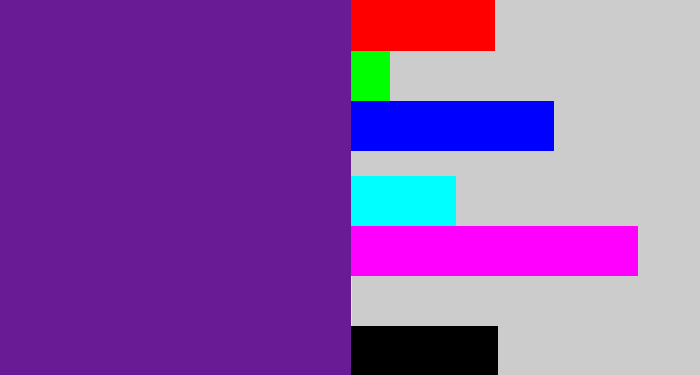 Hex color #691b95 - purple