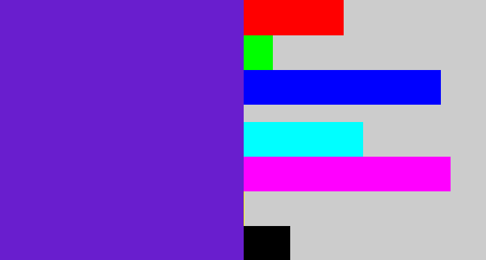 Hex color #691ece - purple/blue