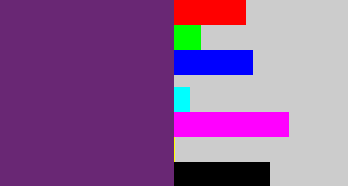 Hex color #692774 - darkish purple
