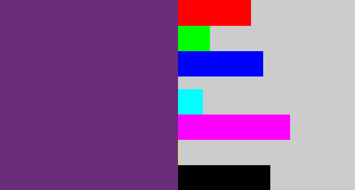 Hex color #692d7a - darkish purple