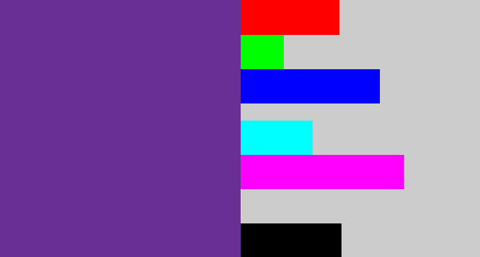 Hex color #692f95 - purple