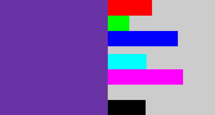 Hex color #6932a5 - purple