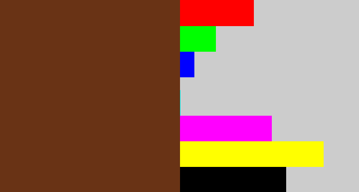 Hex color #693315 - brown