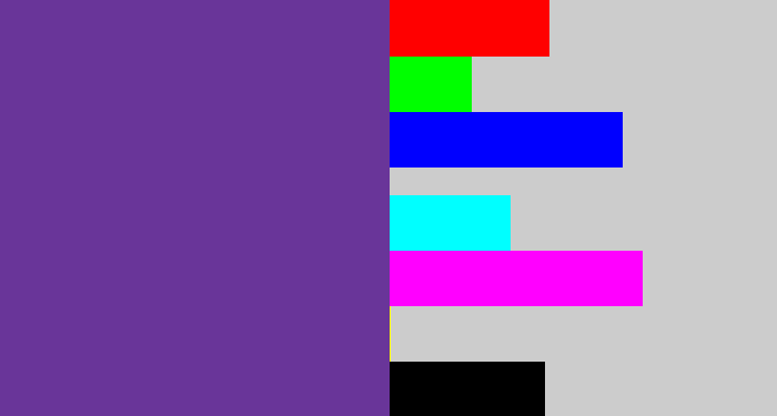 Hex color #693599 - purple