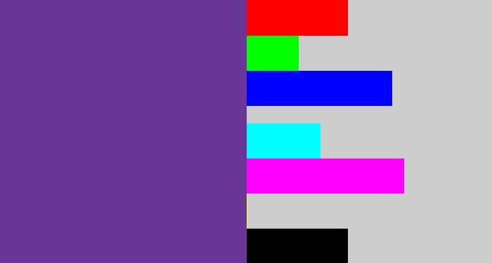Hex color #693697 - purple