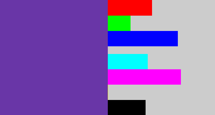 Hex color #6936a7 - purple