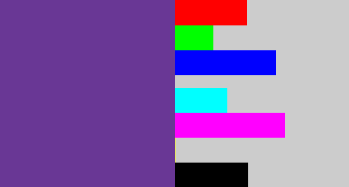 Hex color #693795 - purple