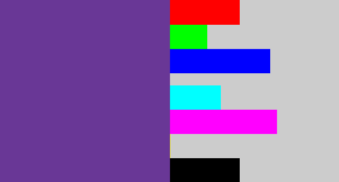 Hex color #693796 - purple