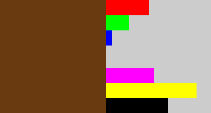 Hex color #69390f - brown