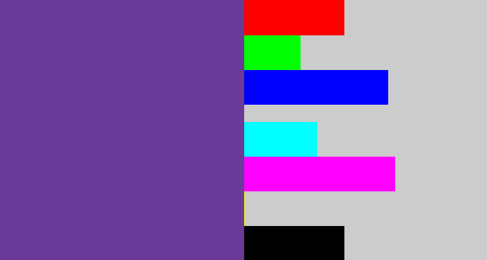 Hex color #693a97 - purple