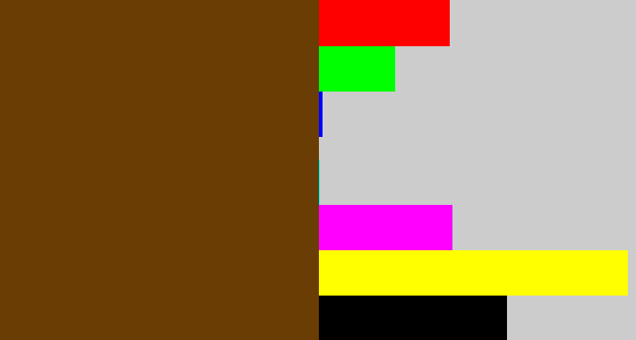 Hex color #693d03 - brown