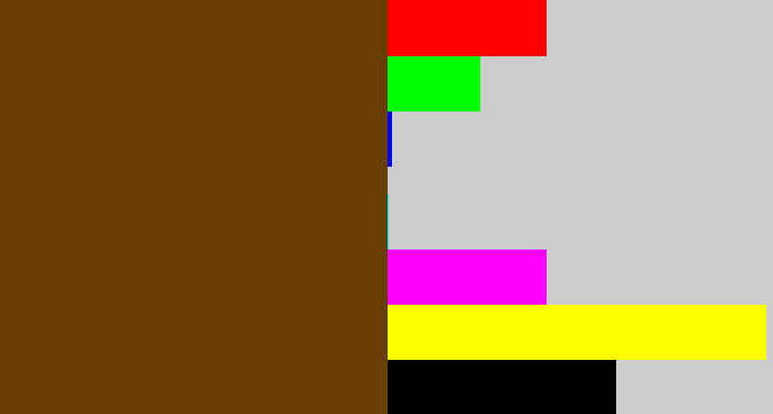Hex color #693e02 - brown
