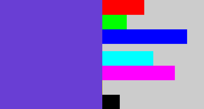 Hex color #693ed4 - bluey purple