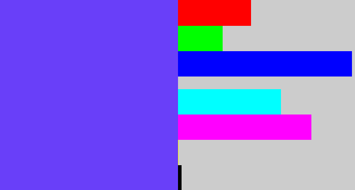 Hex color #693ff9 - purpleish blue