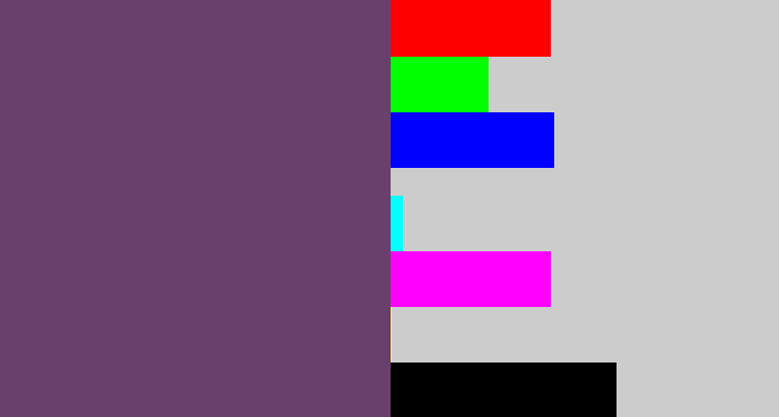 Hex color #69406c - dirty purple