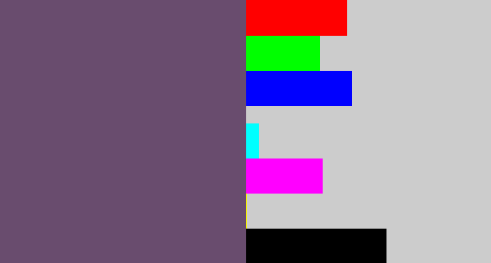 Hex color #694c6e - dirty purple