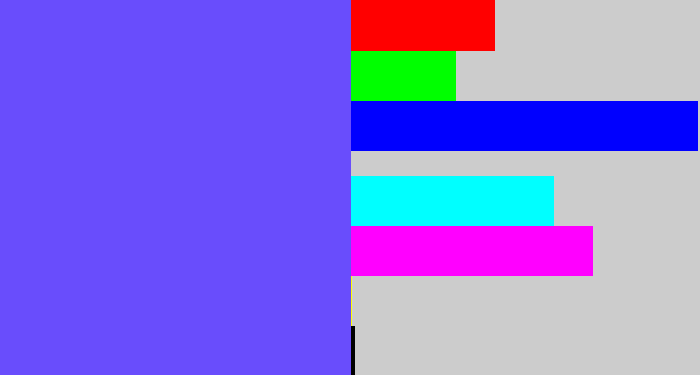 Hex color #694dfc - purpleish blue