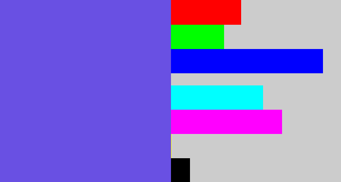 Hex color #6950e3 - purpleish blue