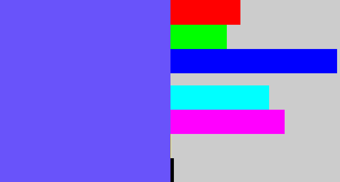 Hex color #6953fa - purpleish blue