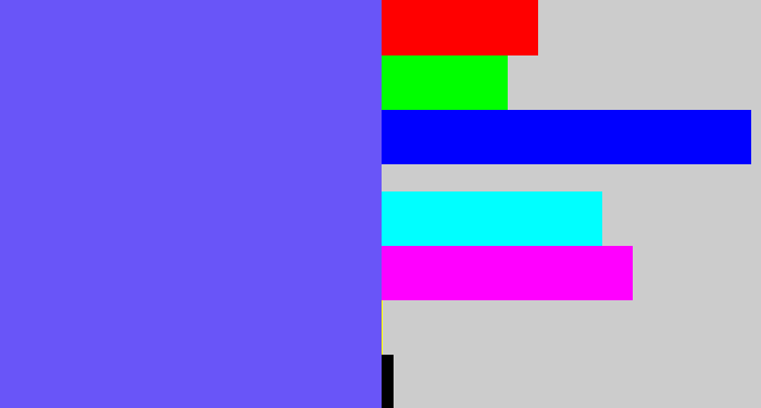 Hex color #6955f8 - purpleish blue