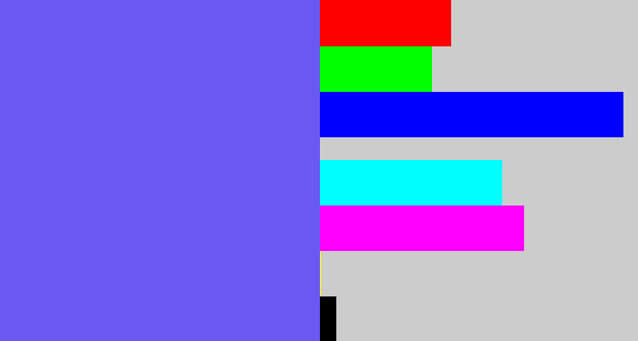 Hex color #6958f2 - purpleish blue