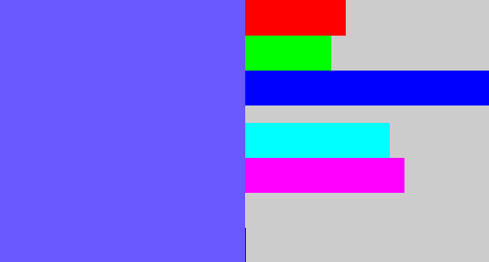 Hex color #6959ff - purpleish blue