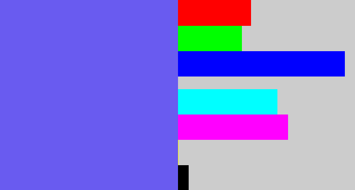 Hex color #695bf0 - purpleish blue