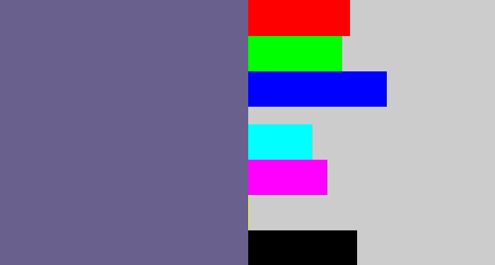 Hex color #69608e - purplish grey