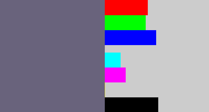 Hex color #69637c - purplish grey