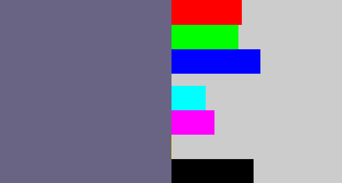 Hex color #696384 - purplish grey