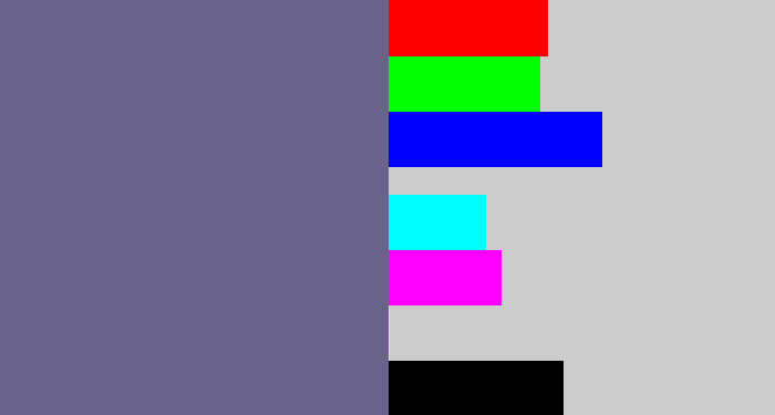 Hex color #69638c - purplish grey