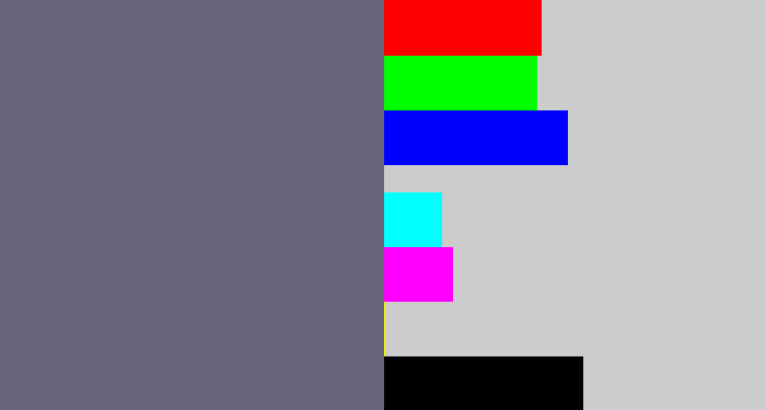 Hex color #69657b - purplish grey