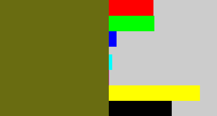 Hex color #696c11 - brown green