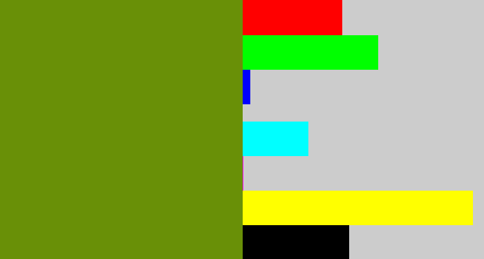 Hex color #699007 - dark yellow green