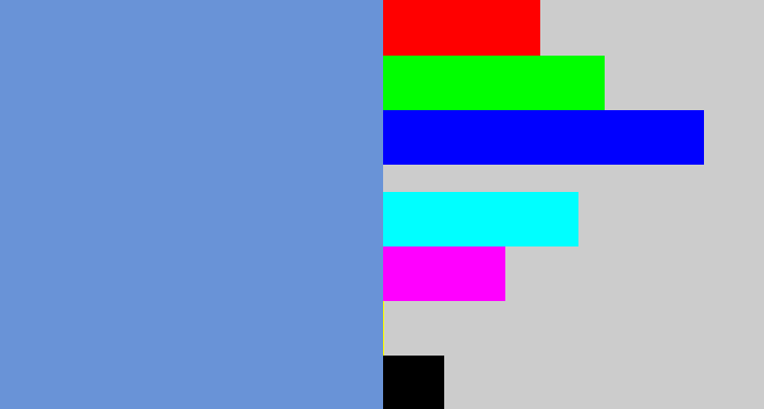 Hex color #6993d7 - soft blue