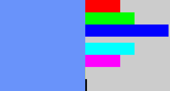 Hex color #6993fa - soft blue