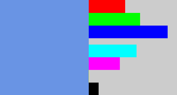 Hex color #6994e4 - soft blue