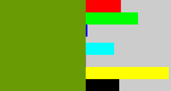 Hex color #699c04 - dark yellow green