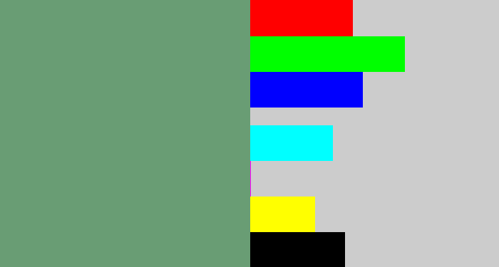 Hex color #699d74 - grey green