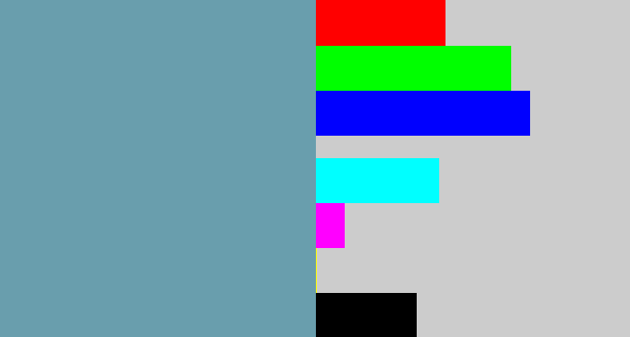 Hex color #699ead - greyblue