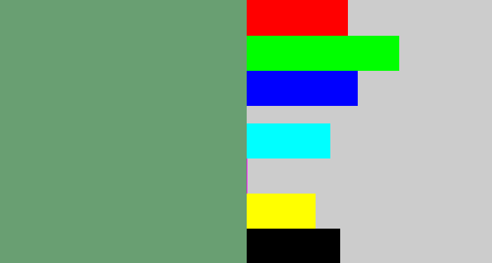 Hex color #699f72 - grey green