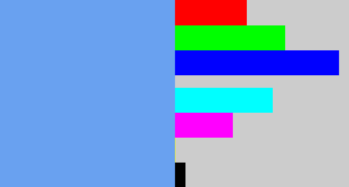 Hex color #69a1f0 - soft blue