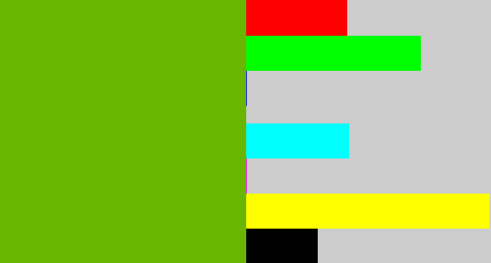 Hex color #69b601 - kermit green