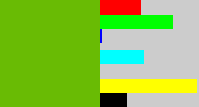Hex color #69bb04 - kermit green