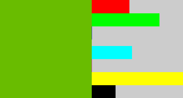 Hex color #69bc00 - kermit green